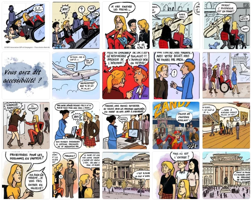 `Zandy, pilote de fauteuil roulant` : de l'humour pour sensibiliser à l’accessibilité